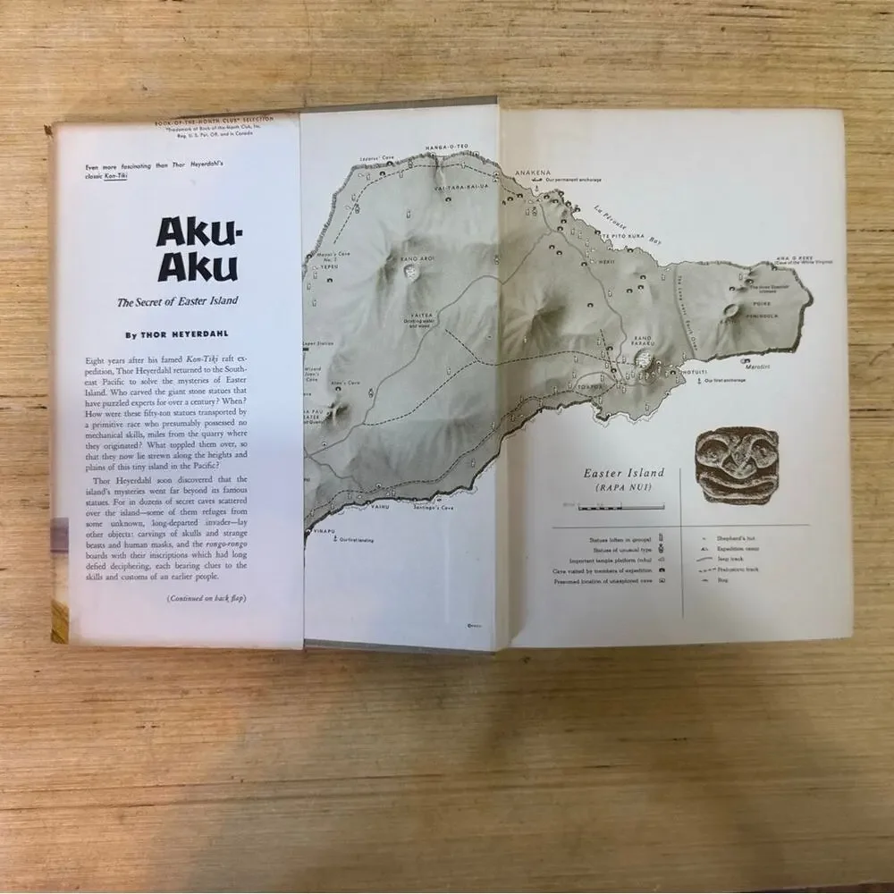 Aku-Aku by Thor Heyerdhal 1958 HC DJ BCE